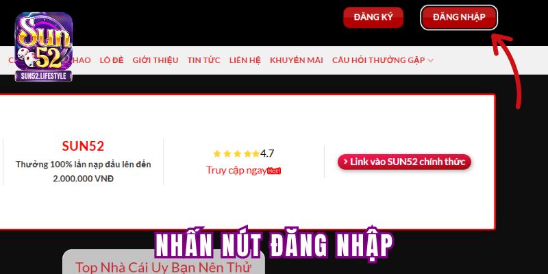 Nhấn nút đăng nhập màu đỏ Nhấn nút đăng nhập màu đỏ